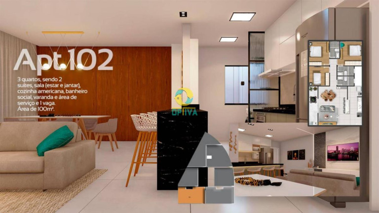 Imagem Apartamento com 2 Quartos à Venda, 74 m²
