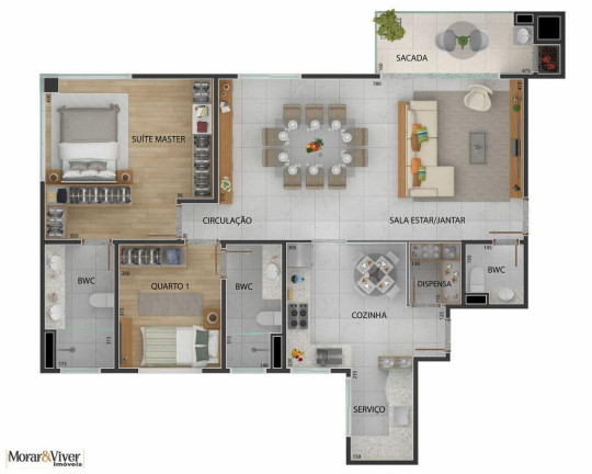 Imagem Apartamento com 3 Quartos à Venda, 103 m² em Centro - São José Dos Pinhais