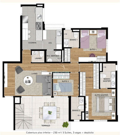 Imagem Cobertura com 3 Quartos à Venda, 229 m² em Alto De Pinheiros - São Paulo Imagem Cobertura com 3 Quartos à Venda, 229 m² em Alto De Pinheiros - São Paulo