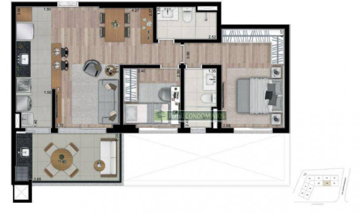 Imagem Apartamento com 2 Quartos à Venda, 72 m² em Cabral - Curitiba Imagem Apartamento com 2 Quartos à Venda, 72 m² em Cabral - Curitiba