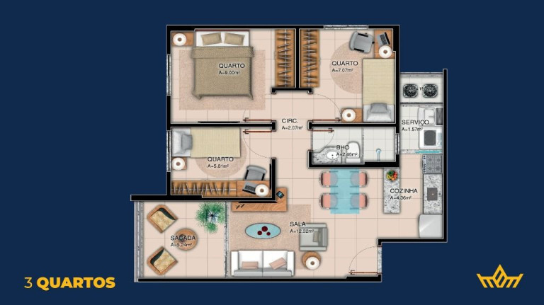 Imagem Apartamento com 2 Quartos à Venda, 49 m² em Pedreira - Belém