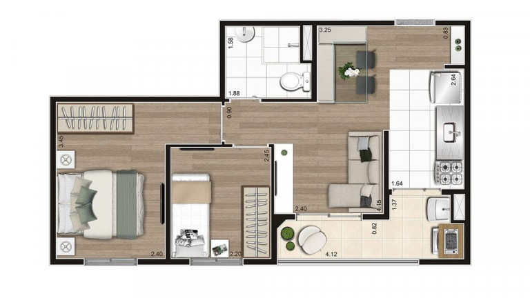 Imagem Apartamento com 2 Quartos à Venda, 41 m² em Vila Isa - São Paulo