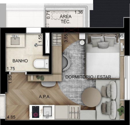 Imagem Apartamento à Venda, 21 m² em Perdizes - São Paulo Imagem Apartamento à Venda, 21 m² em Perdizes - São Paulo
