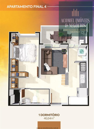 Imagem Apartamento com 1 Quarto à Venda, 48 m² em Vila Caiçara - Praia Grande