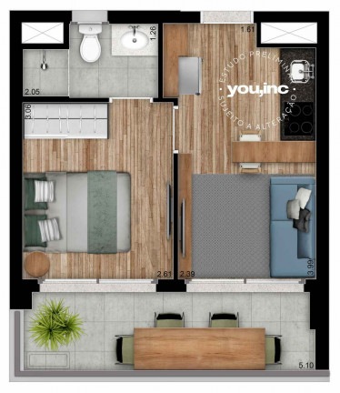 Imagem Apartamento com 1 Quarto à Venda, 31 m² em Brooklin - São Paulo