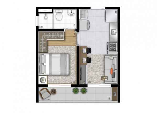 Imagem Apartamento com 1 Quarto à Venda, 31 m² em Vila Ré - São Paulo