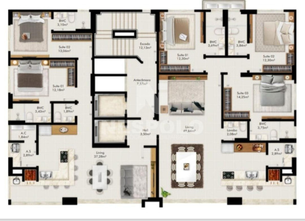 Imagem Apartamento à Venda, 91 m² em Perequê - Porto Belo