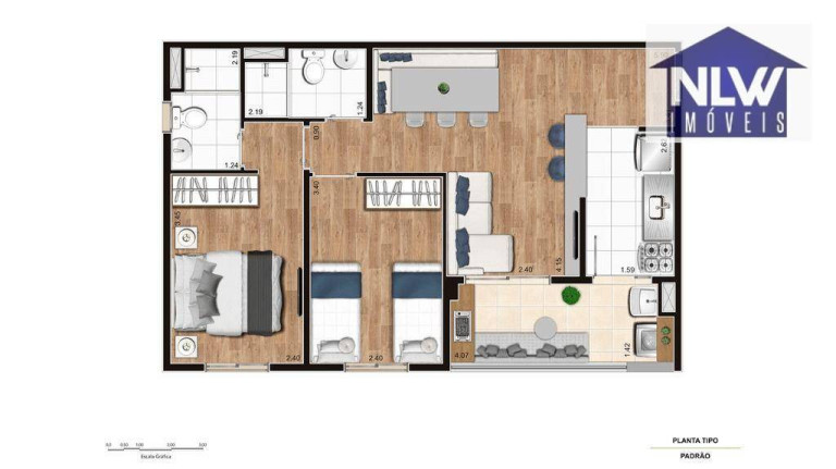Apartamento com 2 Quartos à Venda, 56 m² em Vila Moraes - São Paulo