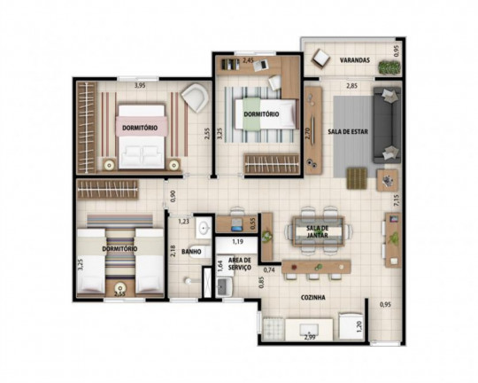 Imagem Imóvel com 3 Quartos à Venda, 71 m² em Vila Santa Maria - Jundiaí