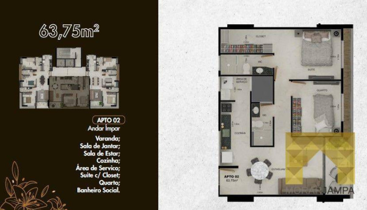 Imagem Apartamento com 2 Quartos à Venda, 63 m² em Bessa - João Pessoa Imagem Apartamento com 2 Quartos à Venda, 63 m² em Bessa - João Pessoa
