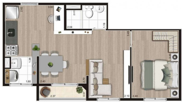 Imagem Imóvel com 2 Quartos à Venda, 37 m² em Jardim Imperador - São Paulo