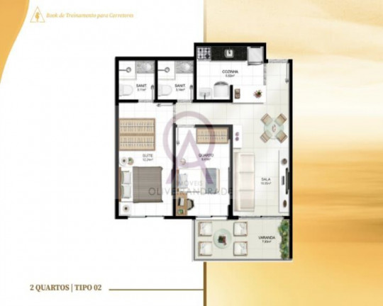 Imagem Imóvel com 1 Quarto à Venda, 45 m² em Piatã - Salvador