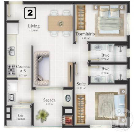 Imagem Apartamento com 2 Quartos à Venda, 63 m² em Itajaí