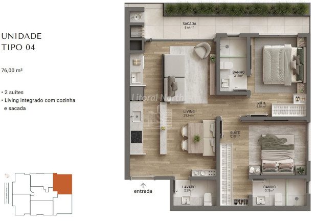 Imagem Apartamento com 2 Quartos à Venda, 76 m² em São Judas - Itajaí Imagem Apartamento com 2 Quartos à Venda, 76 m² em São Judas - Itajaí