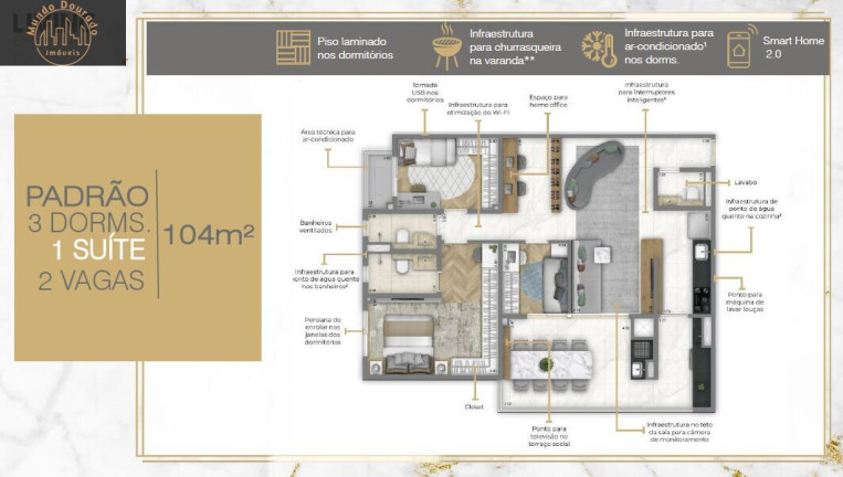 Imagem Apartamento com 3 Quartos à Venda, 104 m² em Jardim - Santo André Imagem Apartamento com 3 Quartos à Venda, 104 m² em Jardim - Santo André