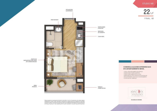 Imagem Imóvel com 1 Quarto à Venda, 22 m² em Pinheiros - São Paulo
