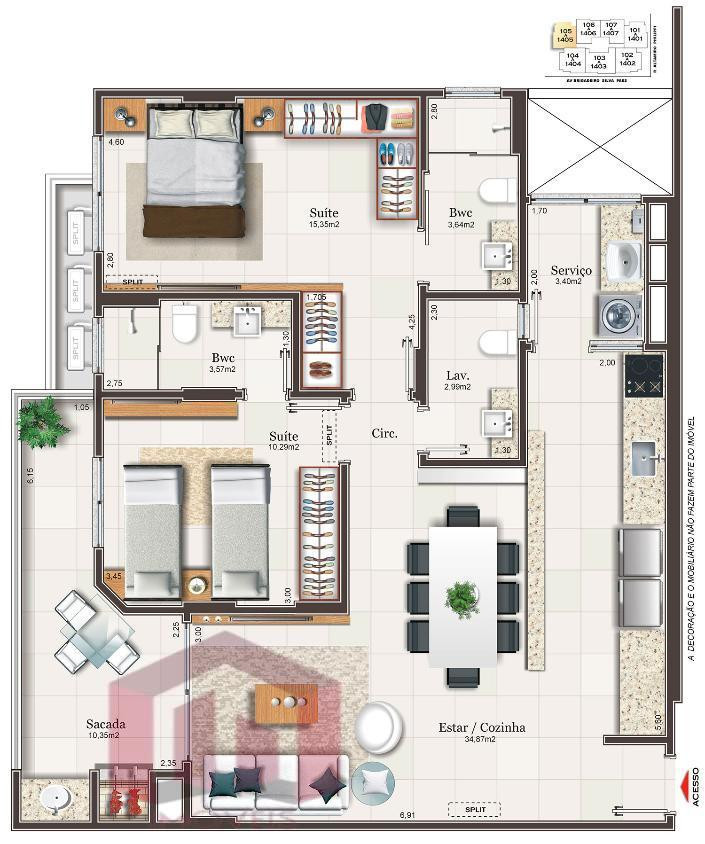 Imagem Imóvel com 2 Quartos à Venda, 89 m²