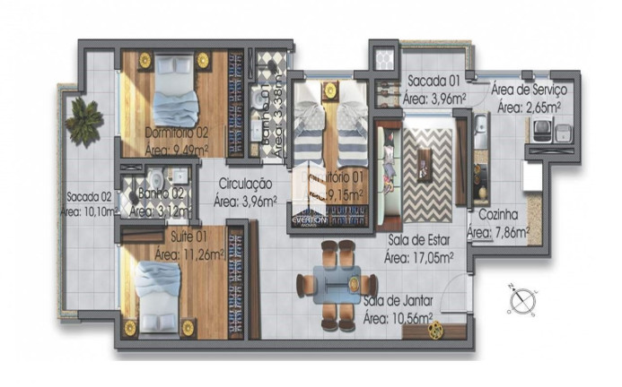 Imagem Apartamento com 3 Quartos à Venda, 93 m² em Nossa Senhora Medianeira - Santa Maria Imagem Apartamento com 3 Quartos à Venda, 93 m² em Nossa Senhora Medianeira - Santa Maria