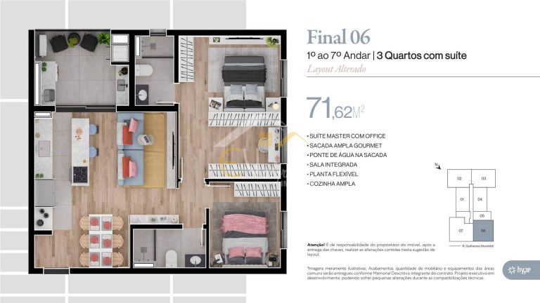 Imagem Apartamento com 3 Quartos à Venda, 71 m² em Bacacheri - Curitiba Imagem Apartamento com 3 Quartos à Venda, 71 m² em Bacacheri - Curitiba