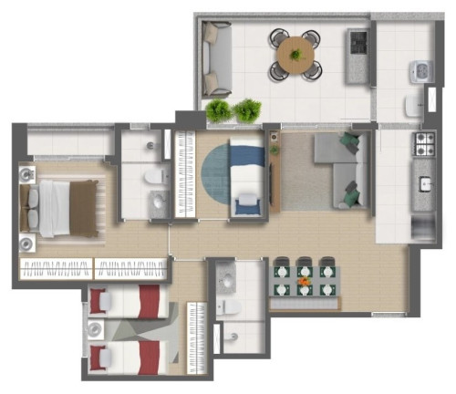 Imagem Apartamento com 3 Quartos à Venda, 74 m² em Vila Mascote - São Paulo