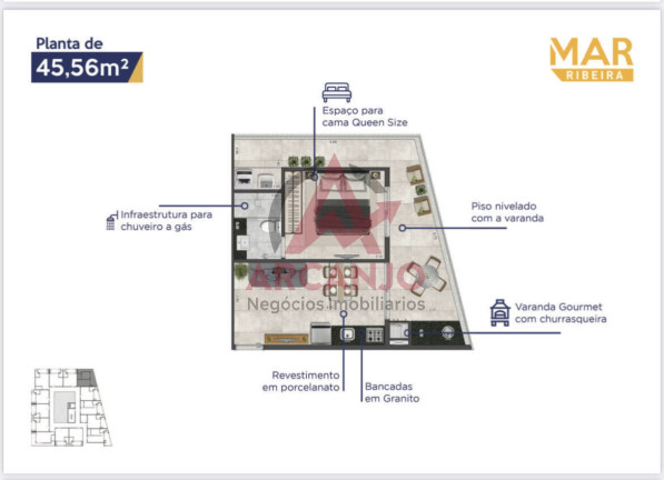Imagem Apartamento com 1 Quarto à Venda, 35 m² em Saco Da Ribeira - Ubatuba