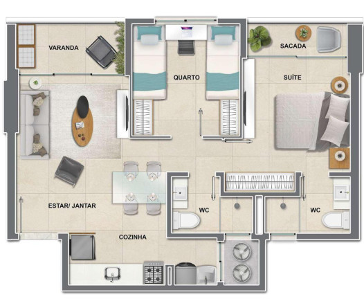 Imagem Apartamento com 2 Quartos à Venda, 54 m²em Coco - Fortaleza