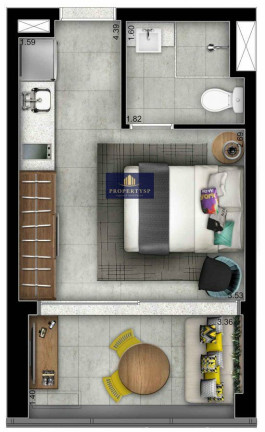 Imagem Apartamento com 1 Quarto à Venda, 24 m² em Cerqueira César - São Paulo