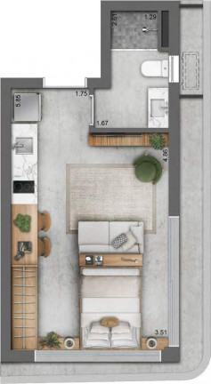 Imagem Imóvel com 1 Quarto à Venda, 34 m² em Azenha - Porto Alegre