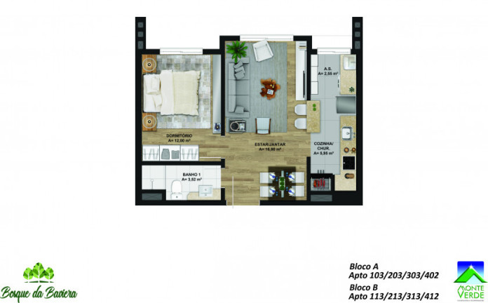 Imagem Apartamento com 1 Quarto à Venda, 50 m² em Bavaria - Gramado Imagem Apartamento com 1 Quarto à Venda, 50 m² em Bavaria - Gramado