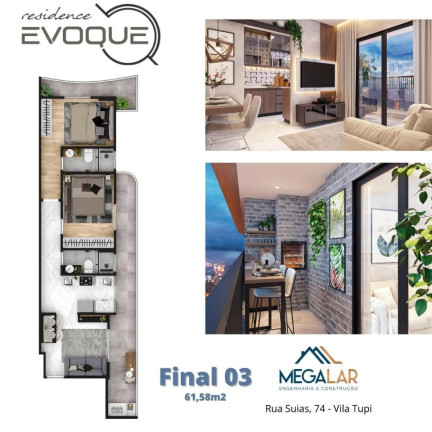 Imagem Apartamento com 2 Quartos à Venda, 56 m² em Tupi - Praia Grande