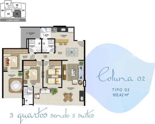 Imagem Apartamento com 3 Quartos à Venda, 112 m² em Enseada Azul - Guarapari
