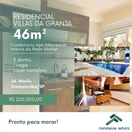 Imóvel com 2 Quartos à Venda, 46 m² em Jardim Marilu - Carapicuíba