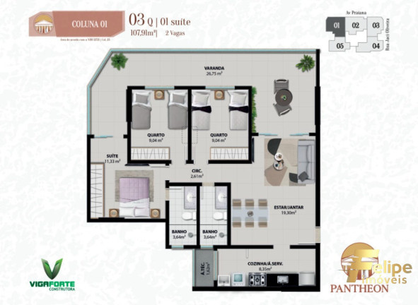 Imagem Imóvel com 3 Quartos à Venda, 101 m² em Praia Do Morro - Guarapari