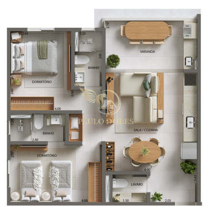 Imagem Apartamento com 2 Quartos à Venda, 66 m² em Martim De Sa - Caraguatatuba