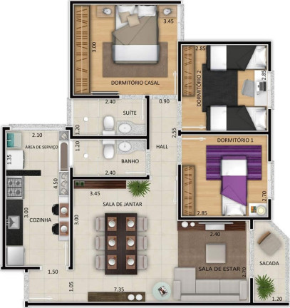 Imagem Apartamento com 3 Quartos à Venda, 78 m² em Jardim Bela Vista - Nova Odessa Imagem Apartamento com 3 Quartos à Venda, 78 m² em Jardim Bela Vista - Nova Odessa