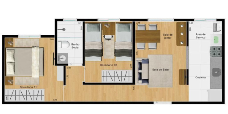 Imagem Apartamento com 2 Quartos à Venda, 45 m² em Jardim Mauá - Mauá Imagem Apartamento com 2 Quartos à Venda, 45 m² em Jardim Mauá - Mauá