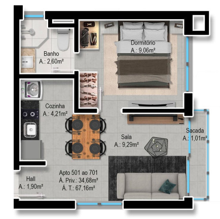 Imagem Apartamento com 2 Quartos à Venda, 65 m² em Farroupilha - Porto Alegre
