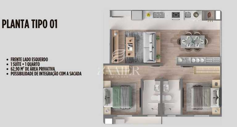 Imagem Apartamento com 2 Quartos à Venda, 61 m² em Saguaçu - Joinville