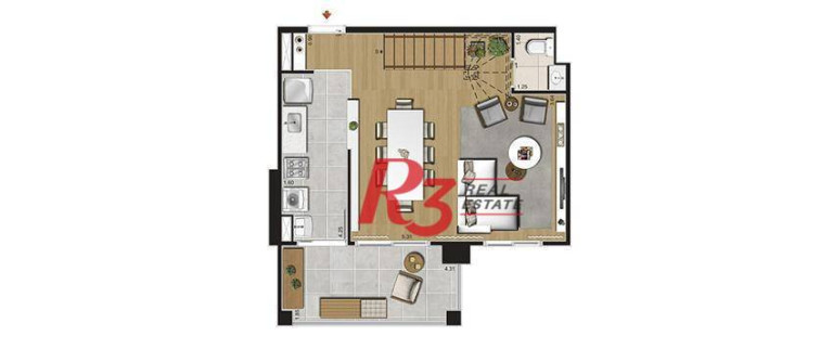 Imagem Apartamento com 2 Quartos para Alugar, 62 m² em Gonzaga - Santos