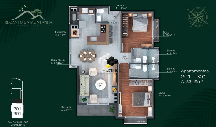 Imagem Apartamento com 2 Quartos à Venda, 83 m² em Centro - Gramado Imagem Apartamento com 2 Quartos à Venda, 83 m² em Centro - Gramado