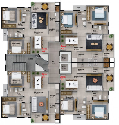Imagem Apartamento com 2 Quartos à Venda, 77 m² em Tabuleiro - Camboriú