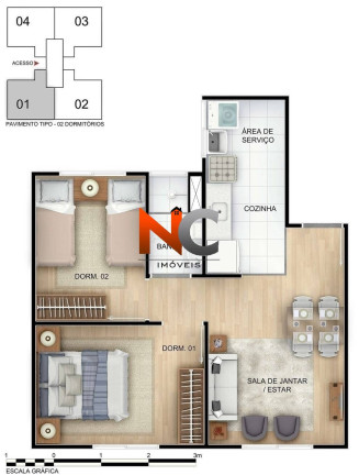 Imagem Apartamento com 2 Quartos à Venda, 44 m² em Trindade - São Gonçalo Imagem Apartamento com 2 Quartos à Venda, 44 m² em Trindade - São Gonçalo
