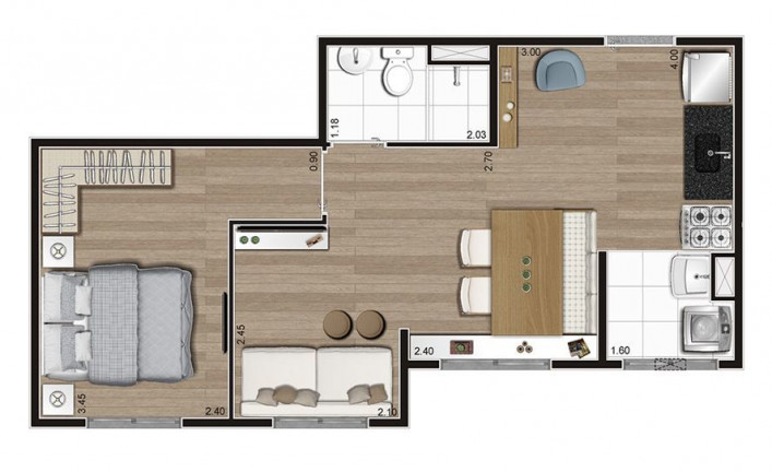 Imagem Apartamento com 2 Quartos à Venda, 35 m² em Morumbi - São Paulo