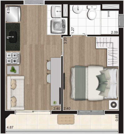 Imagem Apartamento com 1 Quarto à Venda, 30 m² em Vila Leopoldina - São Paulo