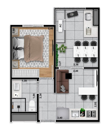 Apartamento com 2 Quartos à Venda, 40 m² em Tatuapé - São Paulo