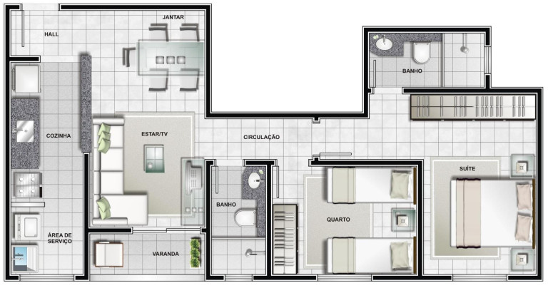 Imagem Apartamento com 2 Quartos à Venda, 61 m² em água Verde - Curitiba