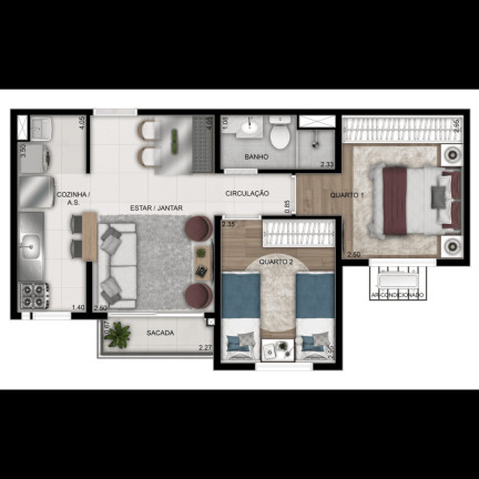 Imagem Apartamento com 3 Quartos à Venda, 61 m² em Jardim Ipê - Goiânia