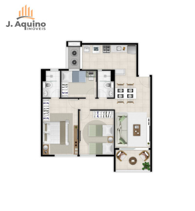 Apartamento com 2 Quartos à Venda, 56 m² em Benfica - Fortaleza