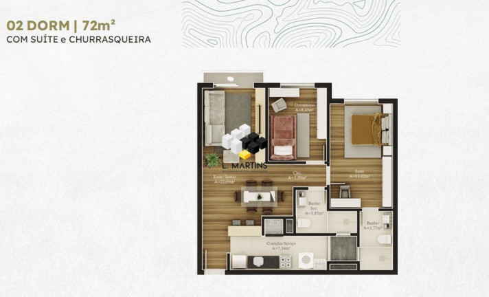 Imagem Apartamento com 1 Quarto à Venda, 72 m² em Vila Prinstrop - Gramado
