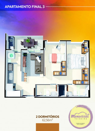 Imóvel com 2 Quartos à Venda, 62 m² em Caiçara - Praia Grande